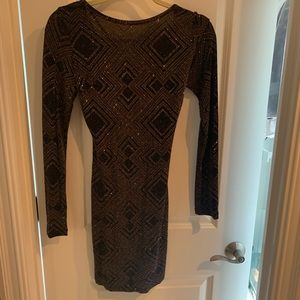 Brown sparkly cocktail dress
